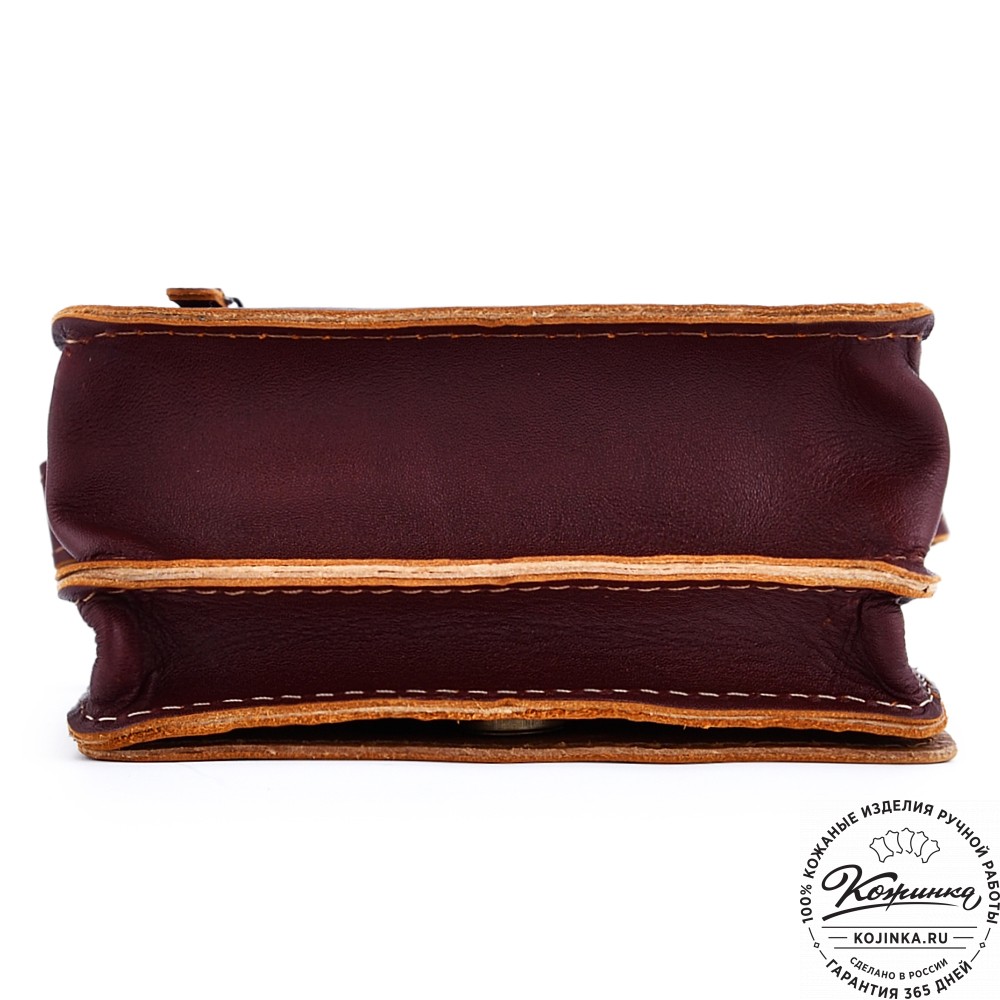 Мужская кожаная сумка "Робин" (бордо-коричневый)